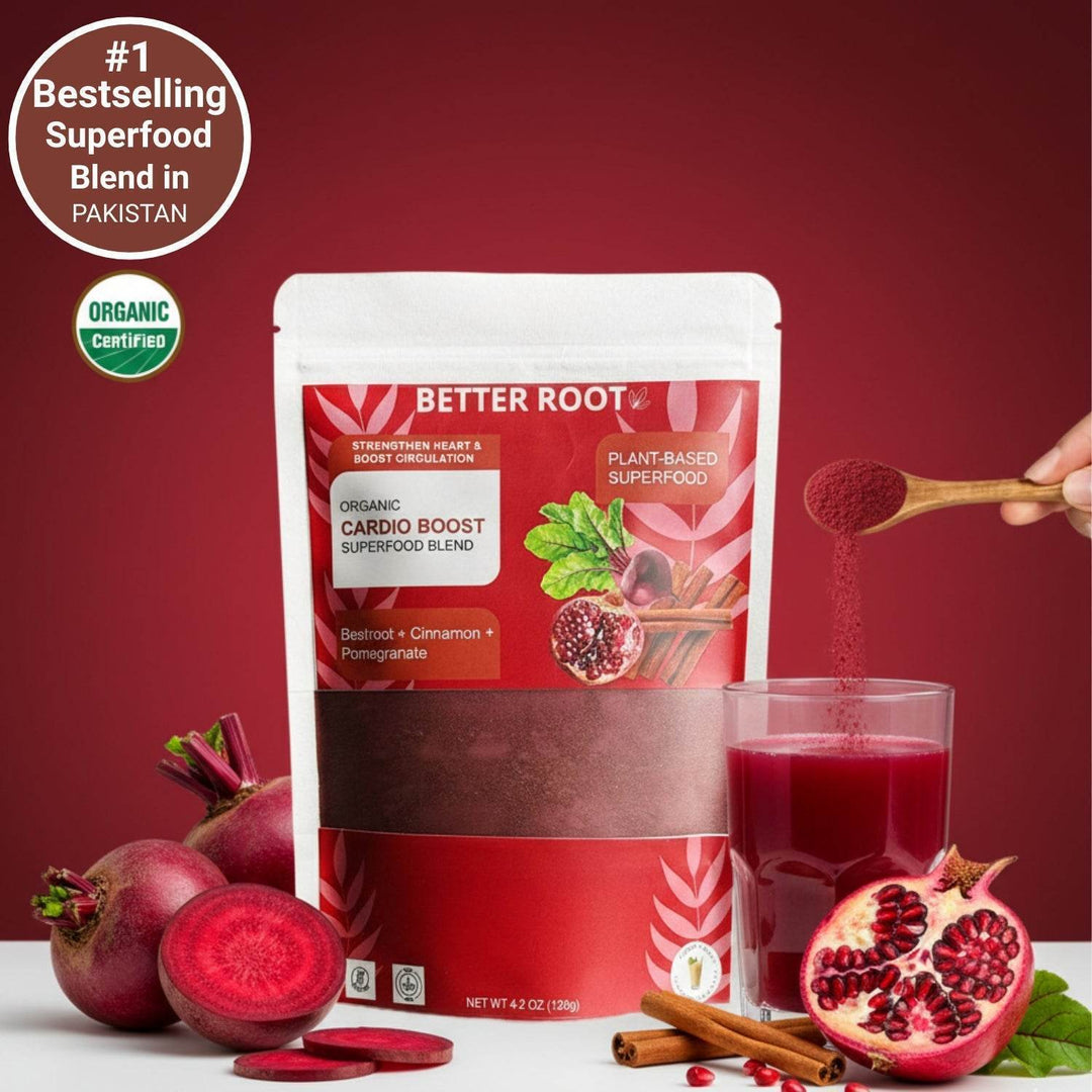 Better Root Cardio Boost organic beetroot superfood blend for heart health
