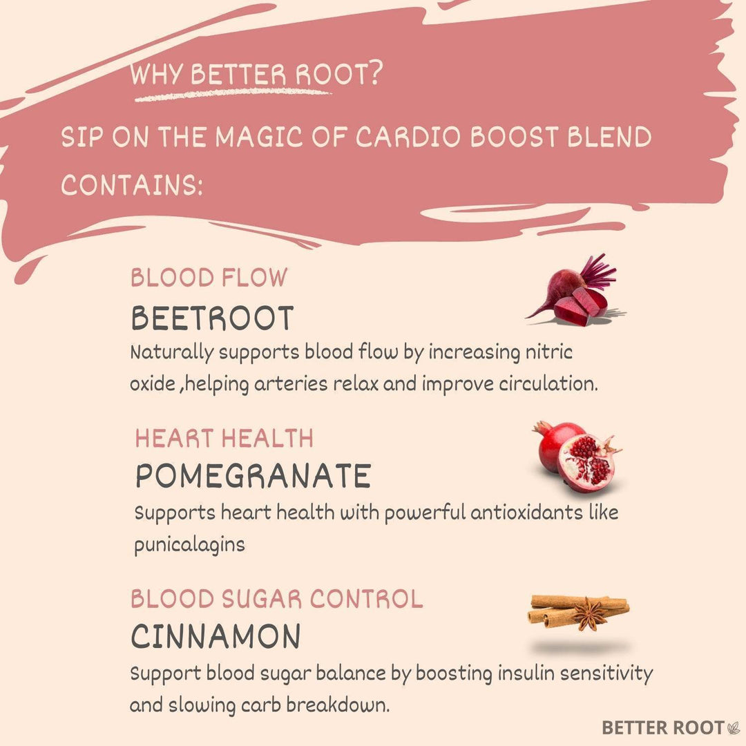 Better Root Cardio Boost superfood blend for blood pressure support